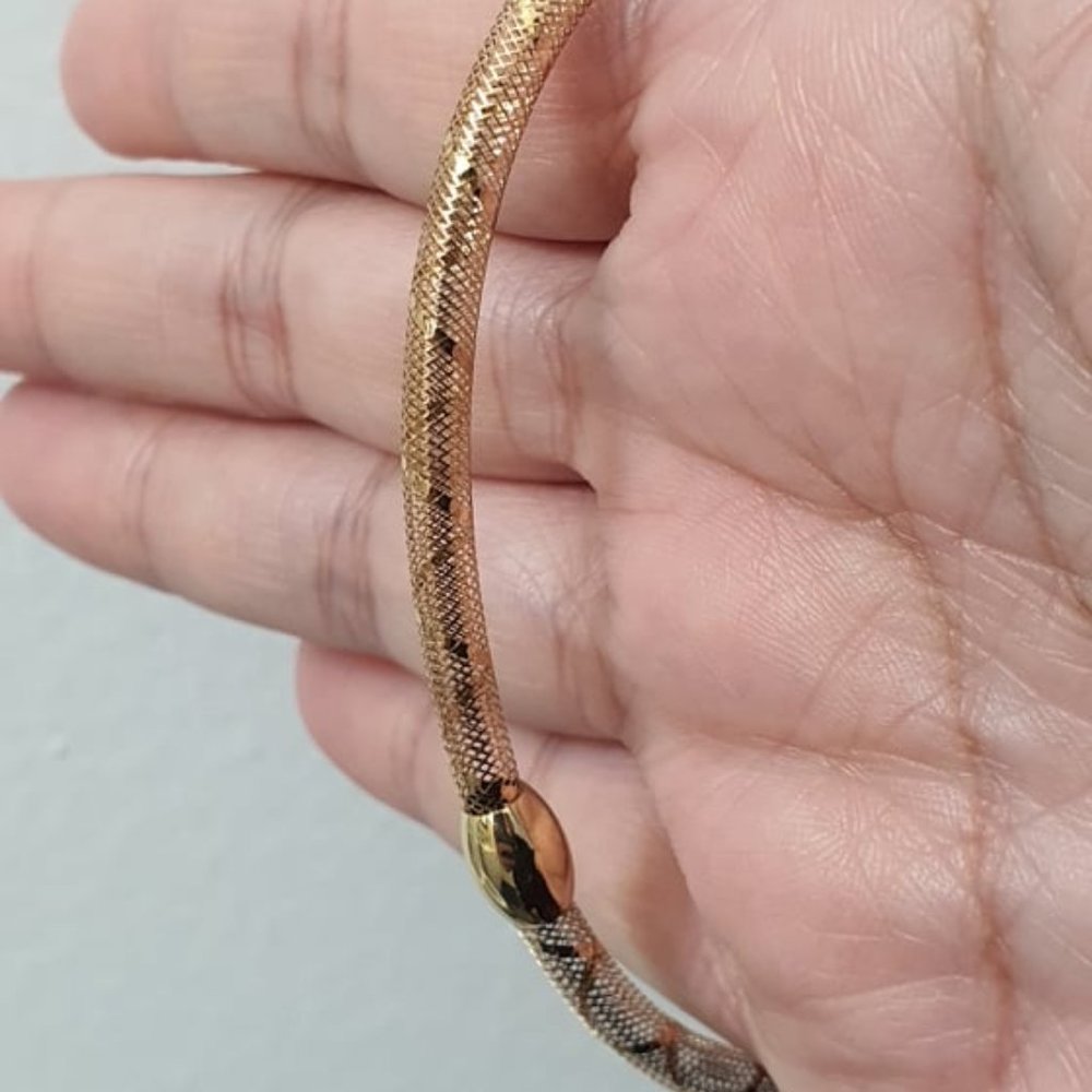 Gold Bracelet - round style mesh 18k - SOLD - Picture 8 of 11